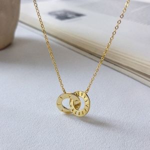 DOUBLE CIRCLE NECKLACE- 18K GOLD FILLED SILVER